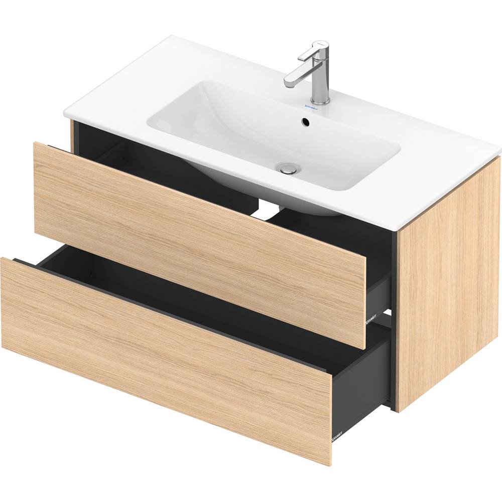 L-Cube Two Drawer Wall-Mount Vanity Unit Concrete Gray