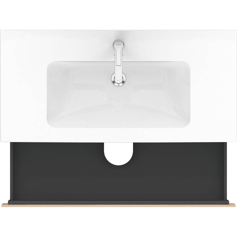 L-Cube Two Drawer Wall-Mount Vanity Unit Concrete Gray