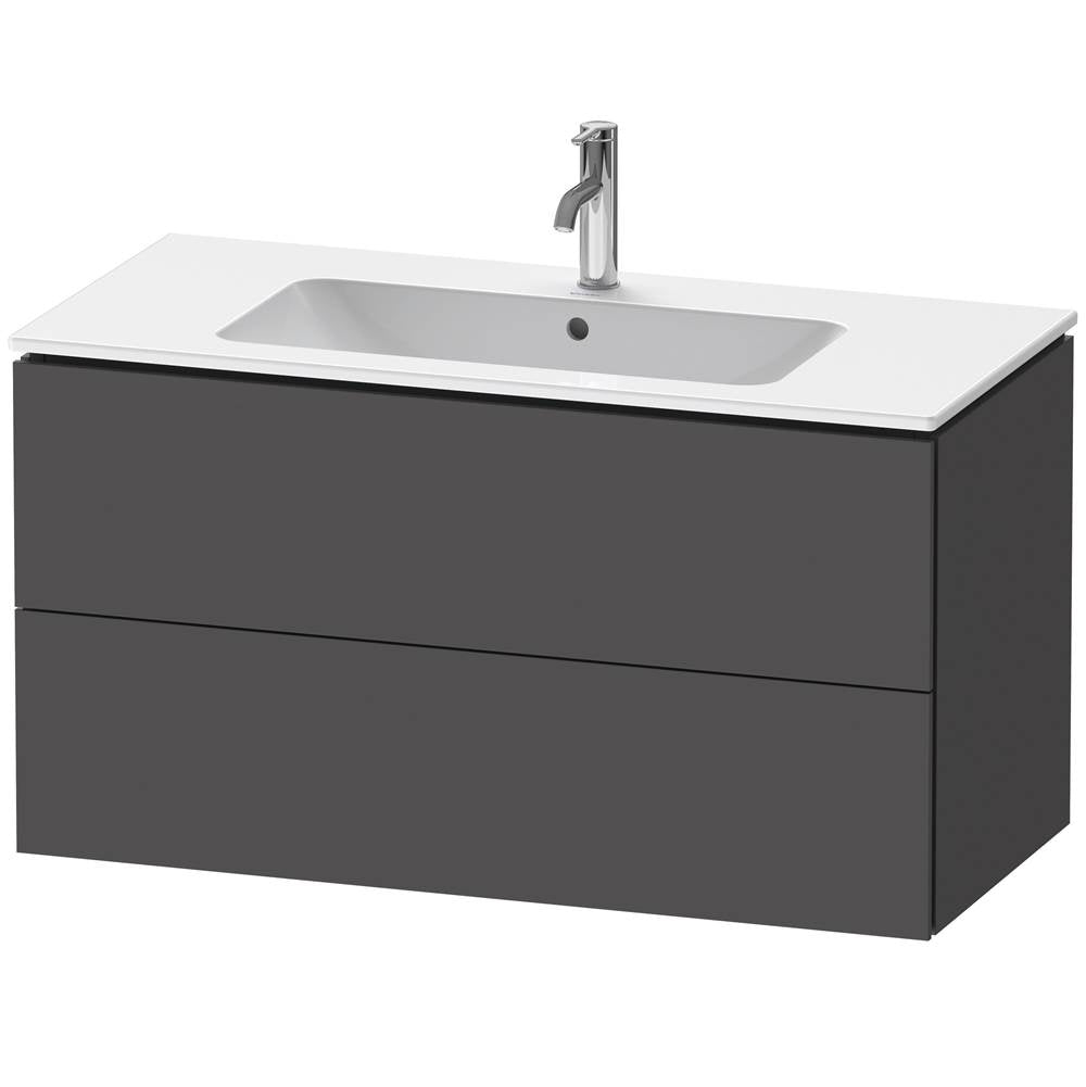 Duravit - L-Cube Two Drawer Wall-Mount Vanity Unit Graphite - Graphite Matte
