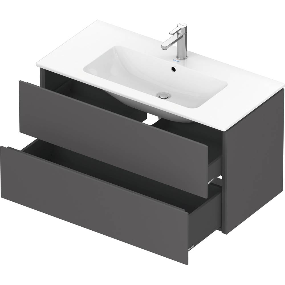 L-Cube Two Drawer Wall-Mount Vanity Unit Concrete Gray