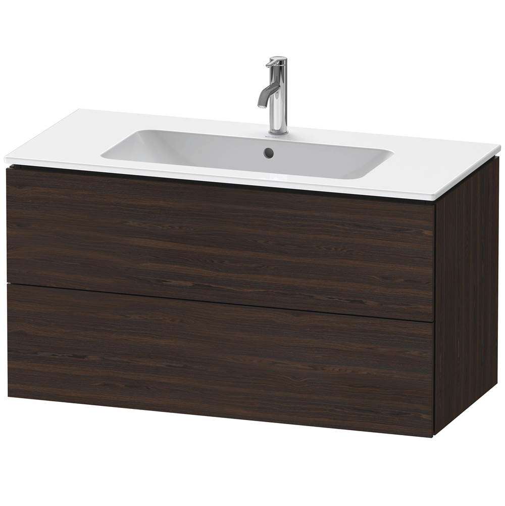Duravit - L-Cube Two Drawer Wall-Mount Vanity Unit Walnut Brushed - Walnut Brushed