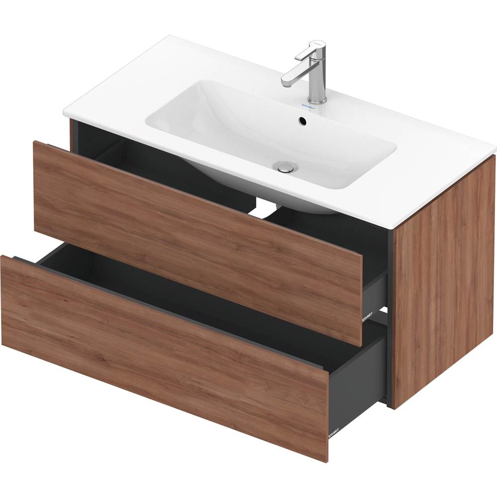 L-Cube Two Drawer Wall-Mount Vanity Unit Concrete Gray