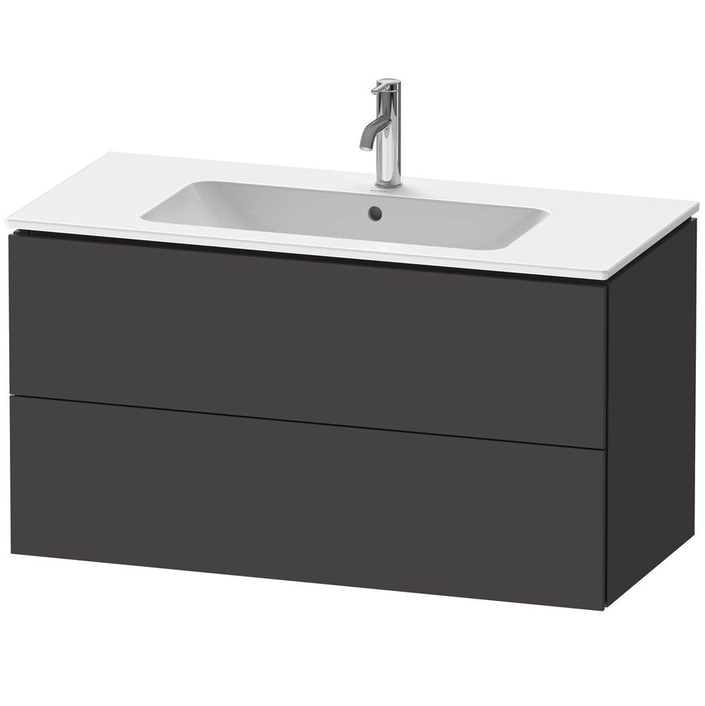 Duravit - L-Cube Two Drawer Wall-Mount Vanity Unit Graphite - Graphite Super Matte
