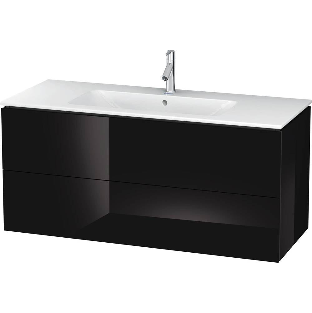 Duravit - L-Cube Two Drawer Wall-Mount Vanity Unit Black - Black High Gloss