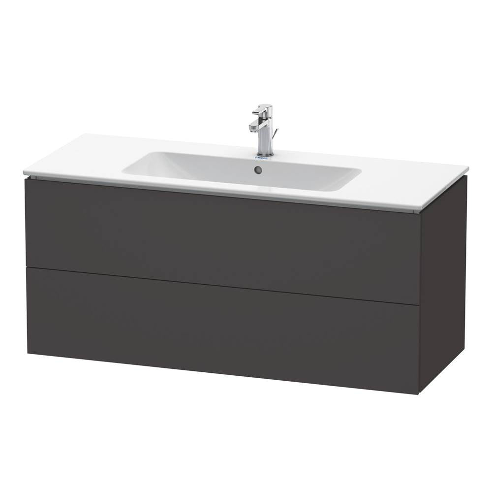 Duravit - L-Cube Two Drawer Wall-Mount Vanity Unit Graphite - Graphite Super Matte