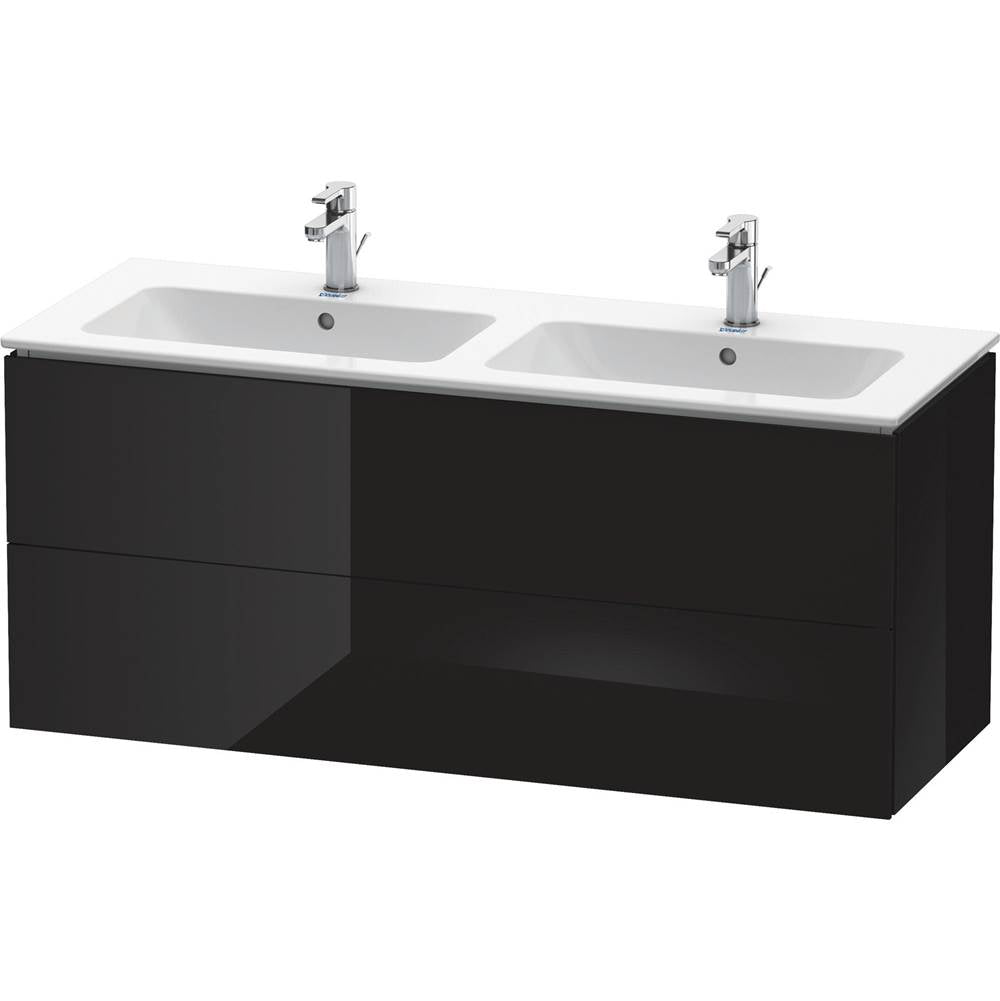 Duravit - L-Cube Two Drawer Wall-Mount Vanity Unit Black - Black High Gloss