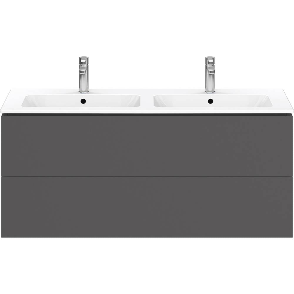 L-Cube Two Drawer Wall-Mount Vanity Unit Concrete Gray