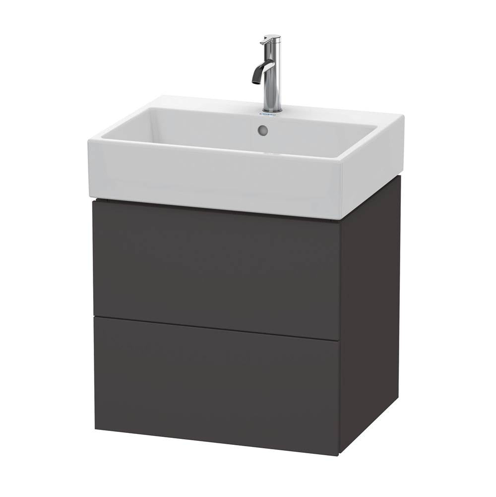 Duravit - L-Cube Two Drawer Wall-Mount Vanity Unit Graphite - Graphite Super Matte