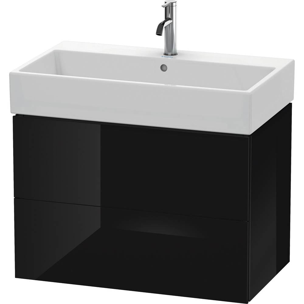 Duravit - L-Cube Two Drawer Wall-Mount Vanity Unit Black - Black High Gloss