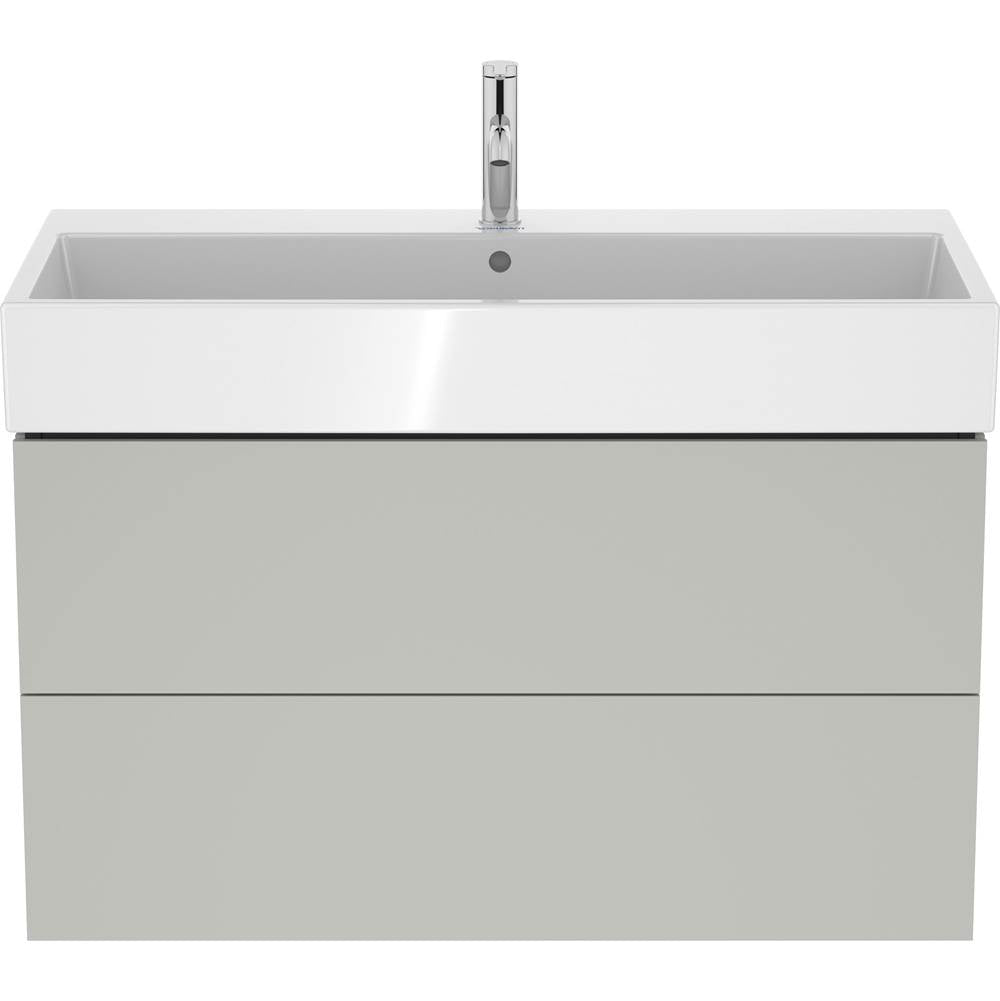 L-Cube Two Drawer Wall-Mount Vanity Unit Concrete Gray