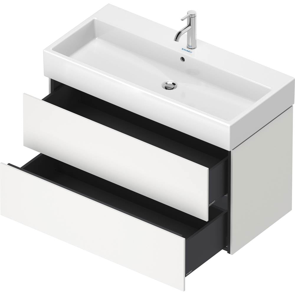 L-Cube Two Drawer Wall-Mount Vanity Unit Concrete Gray