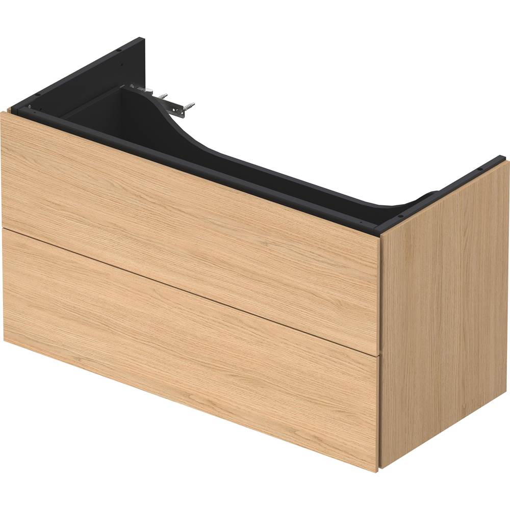 L-Cube Two Drawer Wall-Mount Vanity Unit Concrete Gray