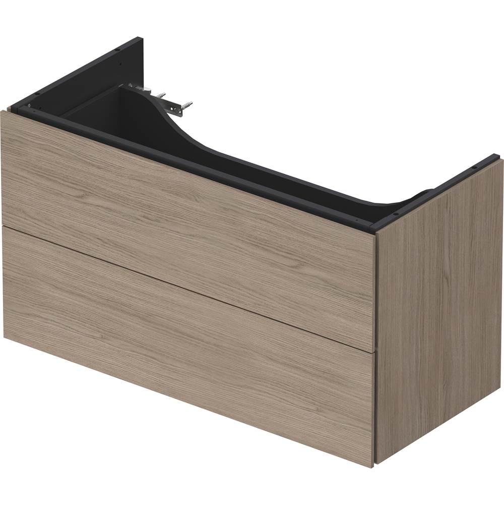 L-Cube Two Drawer Wall-Mount Vanity Unit Concrete Gray