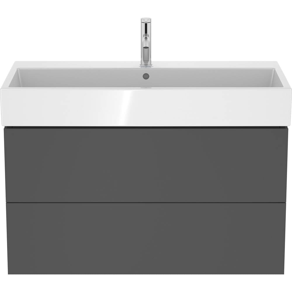 L-Cube Two Drawer Wall-Mount Vanity Unit Concrete Gray
