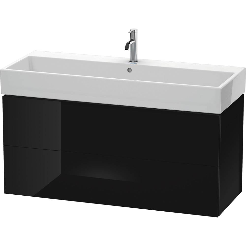 Duravit - L-Cube Two Drawer Wall-Mount Vanity Unit Black - Black High Gloss
