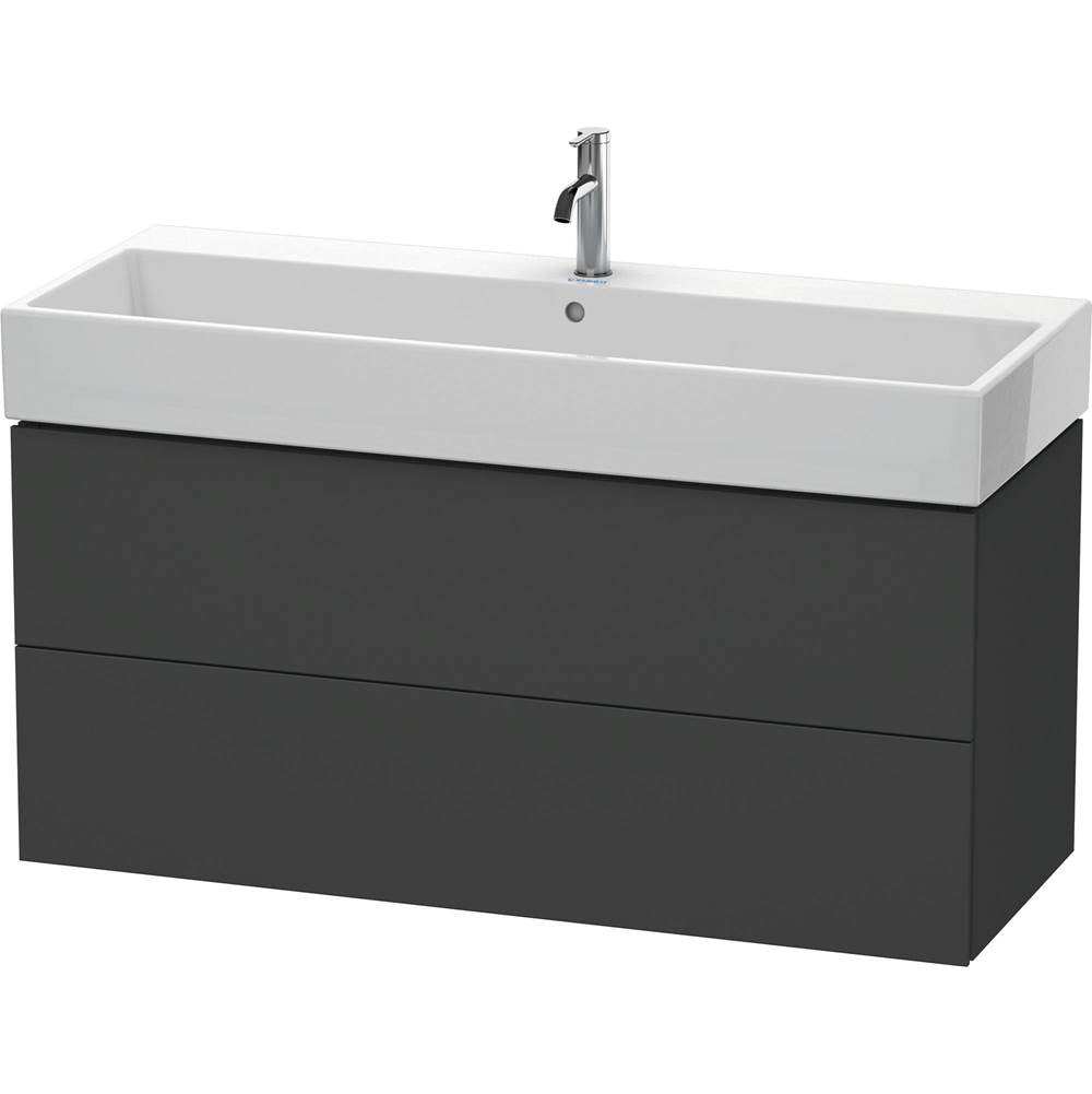 Duravit - L-Cube Two Drawer Wall-Mount Vanity Unit Graphite - Graphite Matte