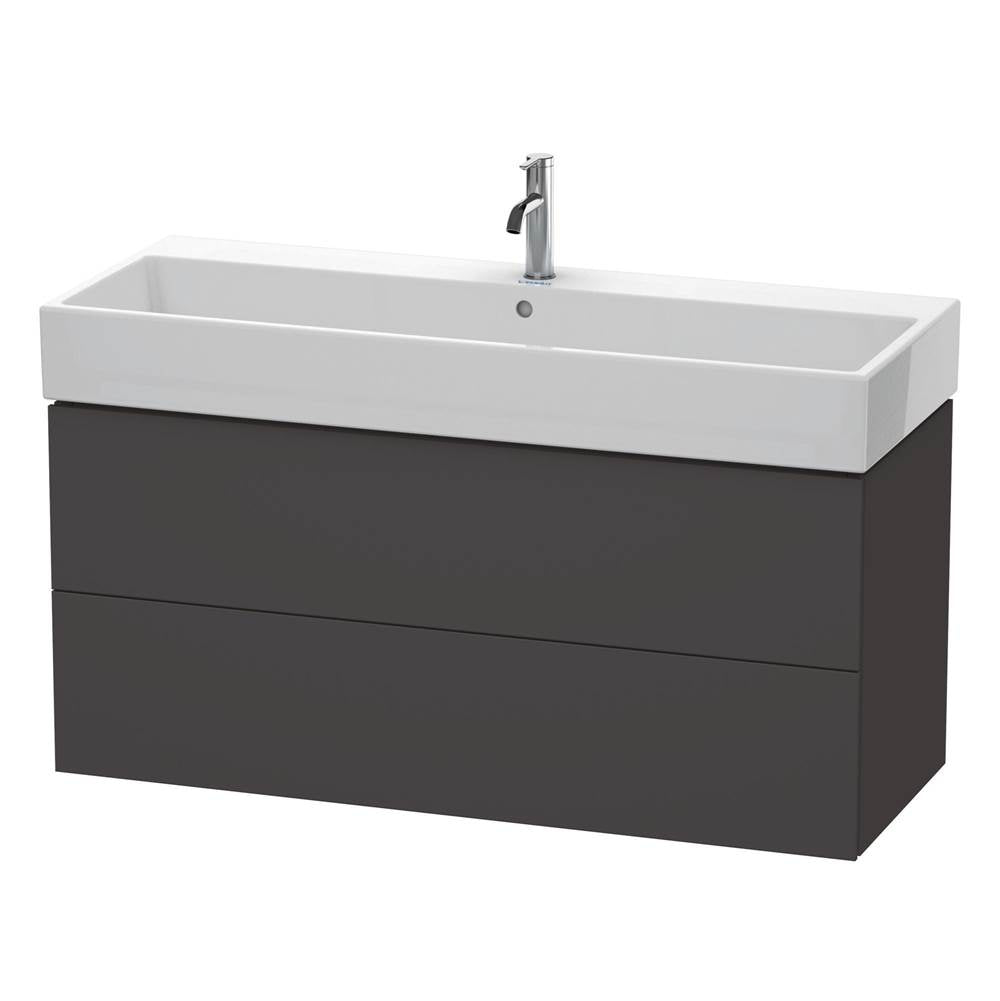 Duravit - L-Cube Two Drawer Wall-Mount Vanity Unit Graphite - Graphite Super Matte