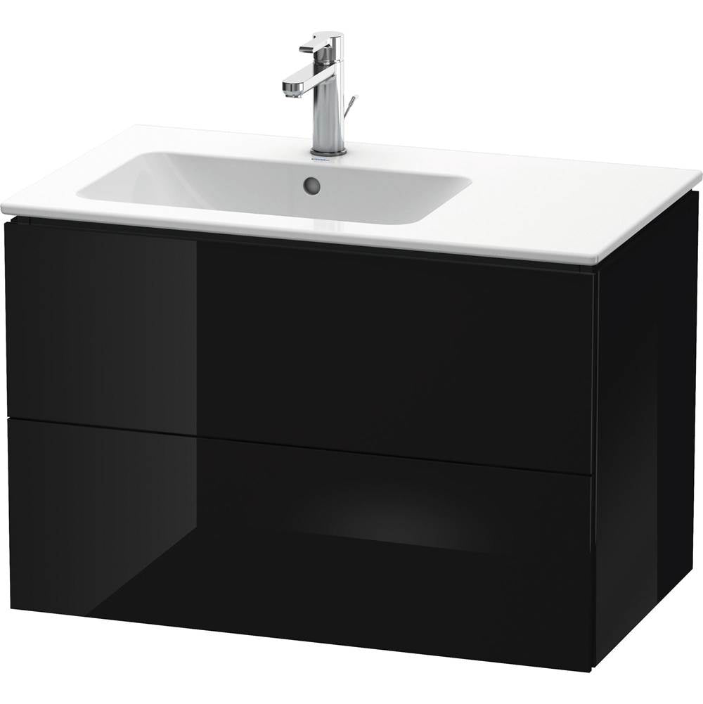 Duravit - L-Cube Two Drawer Wall-Mount Vanity Unit Black - Black High Gloss