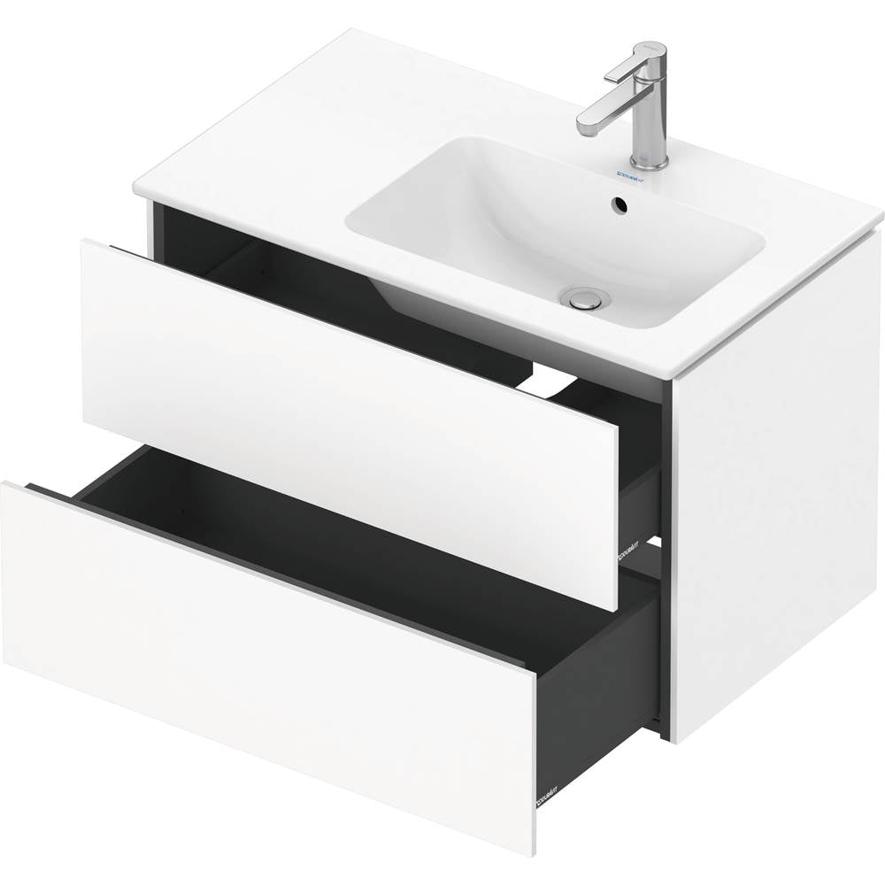 L-Cube Two Drawer Wall-Mount Vanity Unit Concrete Gray