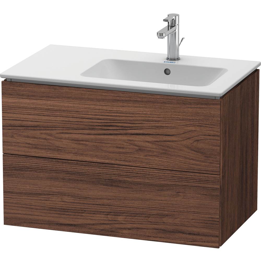Duravit - L-Cube Two Drawer Wall-Mount Vanity Unit Walnut Dark - Walnut Dark