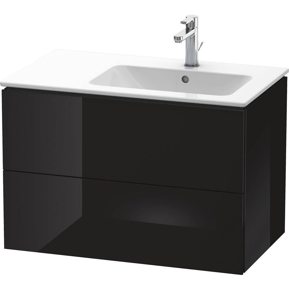 Duravit - L-Cube Two Drawer Wall-Mount Vanity Unit Black - Black High Gloss