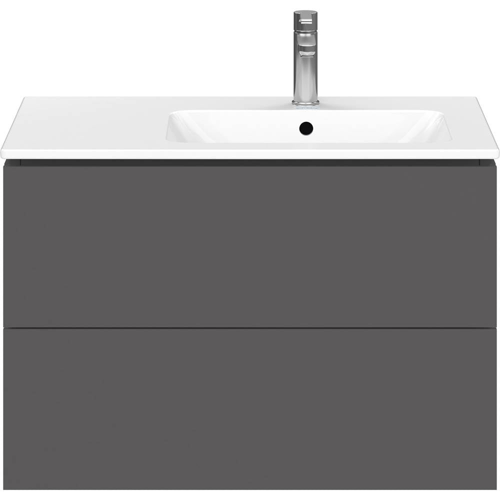 L-Cube Two Drawer Wall-Mount Vanity Unit Concrete Gray