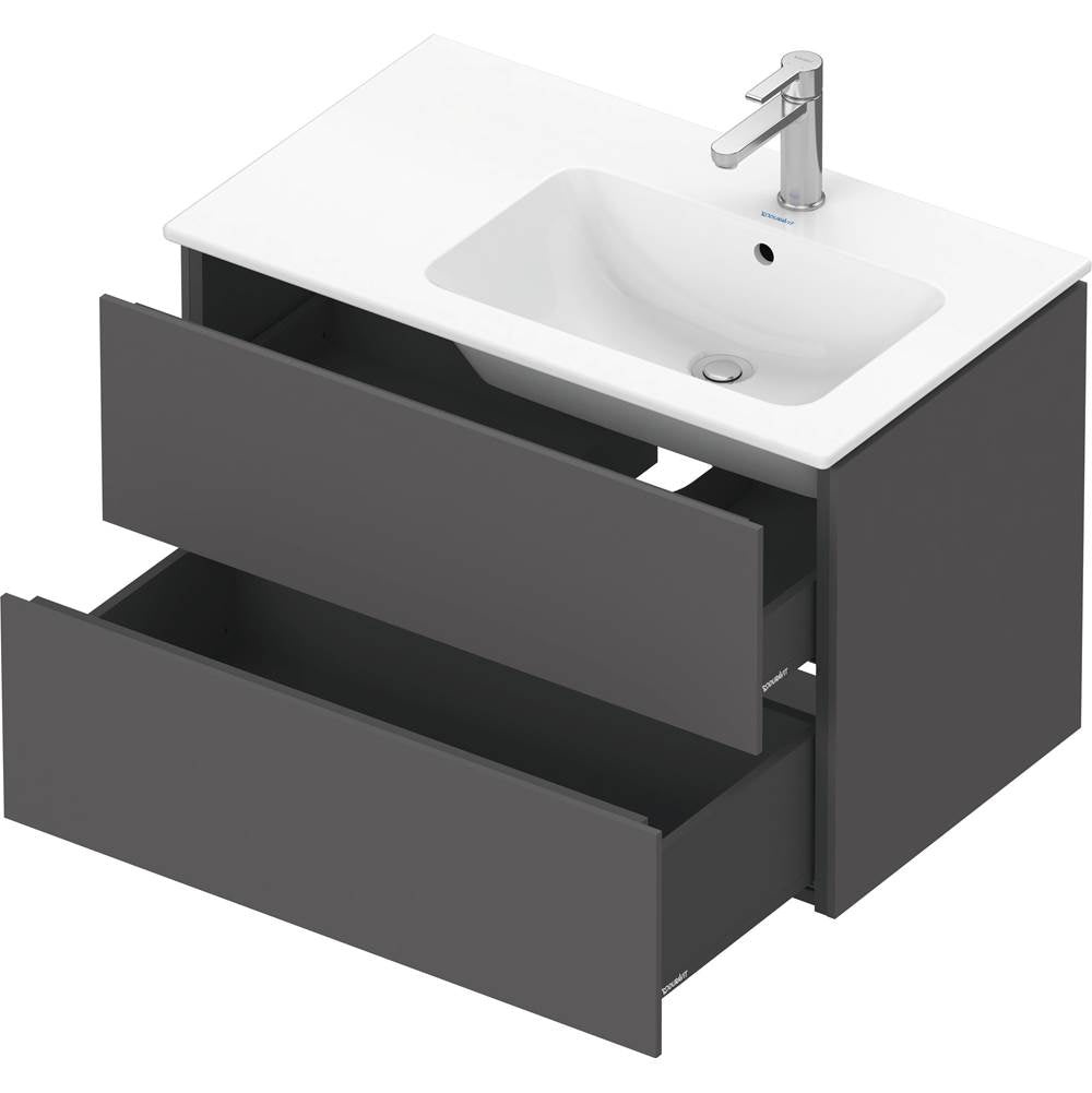 L-Cube Two Drawer Wall-Mount Vanity Unit Concrete Gray