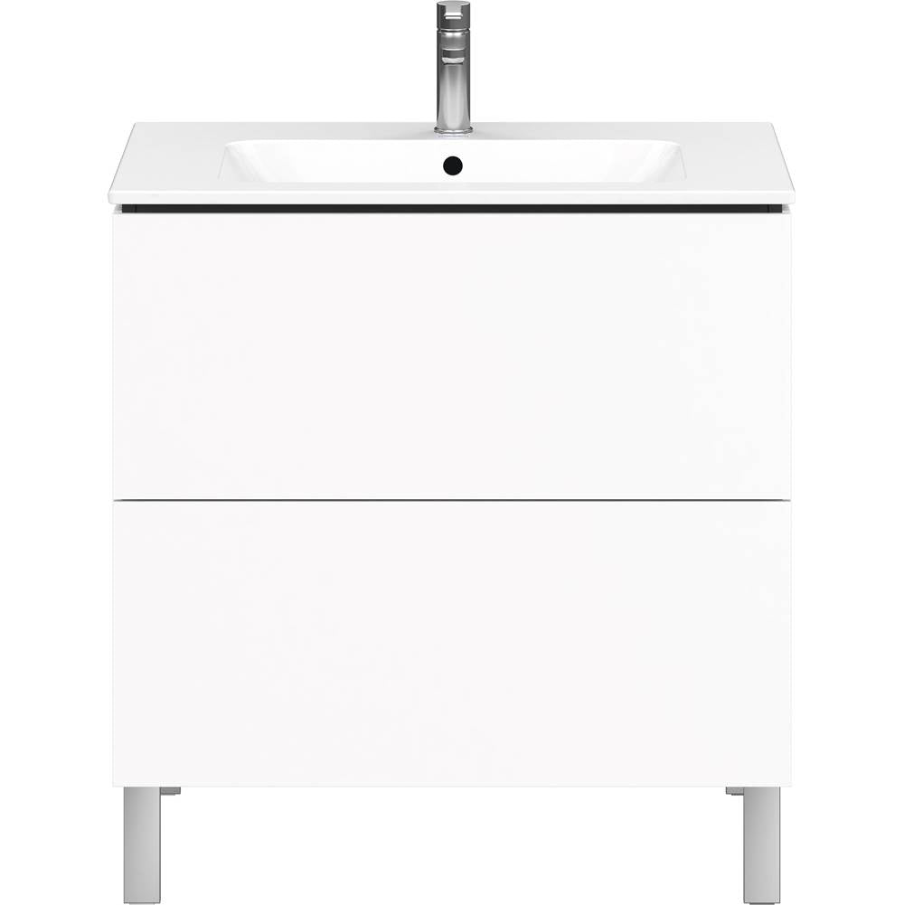 L-Cube Two Drawer Floorstanding Vanity Unit Concrete Gray