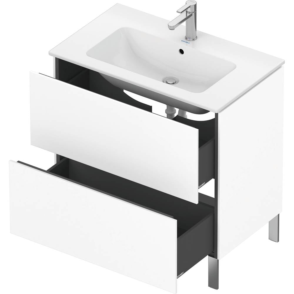 L-Cube Two Drawer Floorstanding Vanity Unit Concrete Gray
