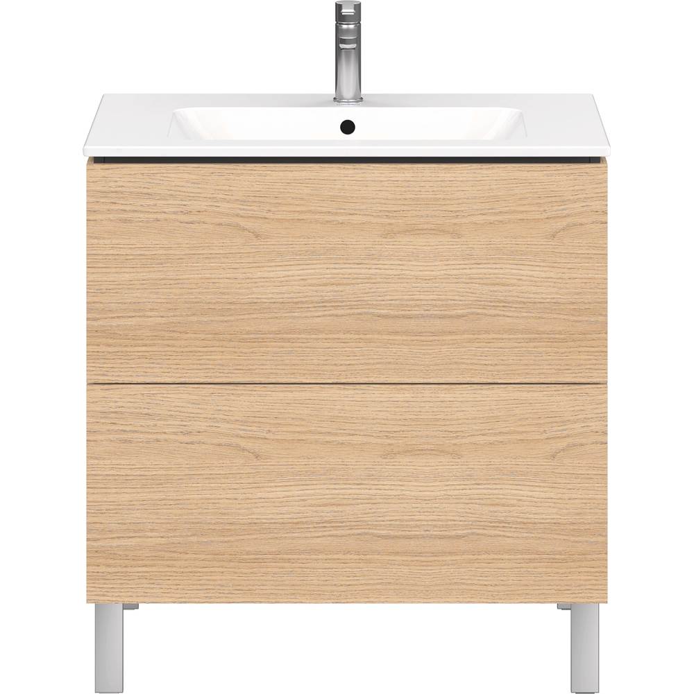 L-Cube Two Drawer Floorstanding Vanity Unit Concrete Gray