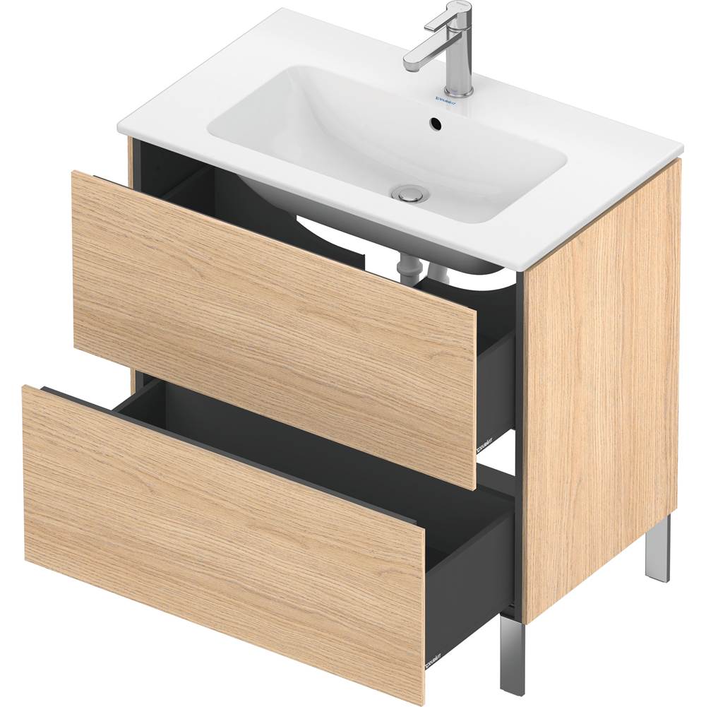 L-Cube Two Drawer Floorstanding Vanity Unit Concrete Gray
