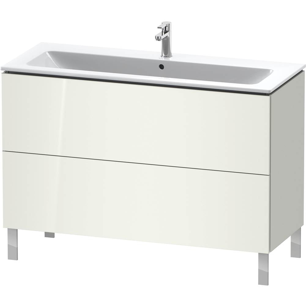 L-Cube Two Drawer Floorstanding Vanity Unit White