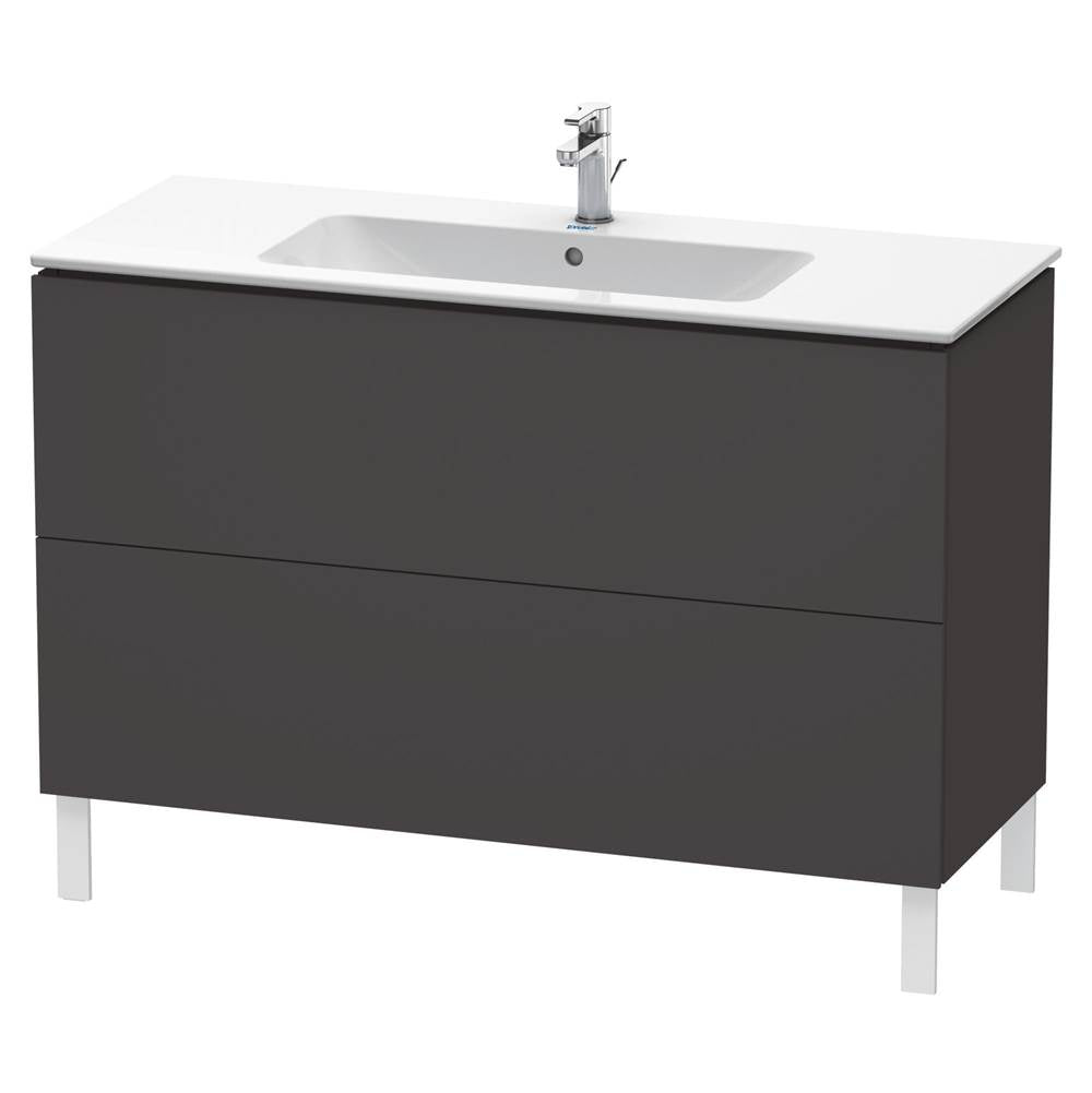 Duravit - L-Cube Two Drawer Floorstanding Vanity Unit Cashmere Oak - Graphite Super Matte