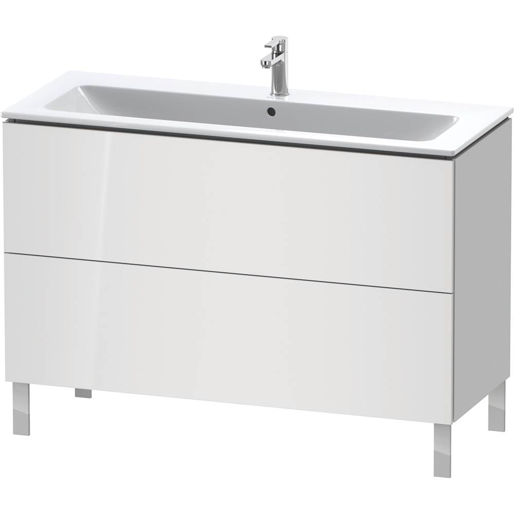 L-Cube Two Drawer Floorstanding Vanity Unit White
