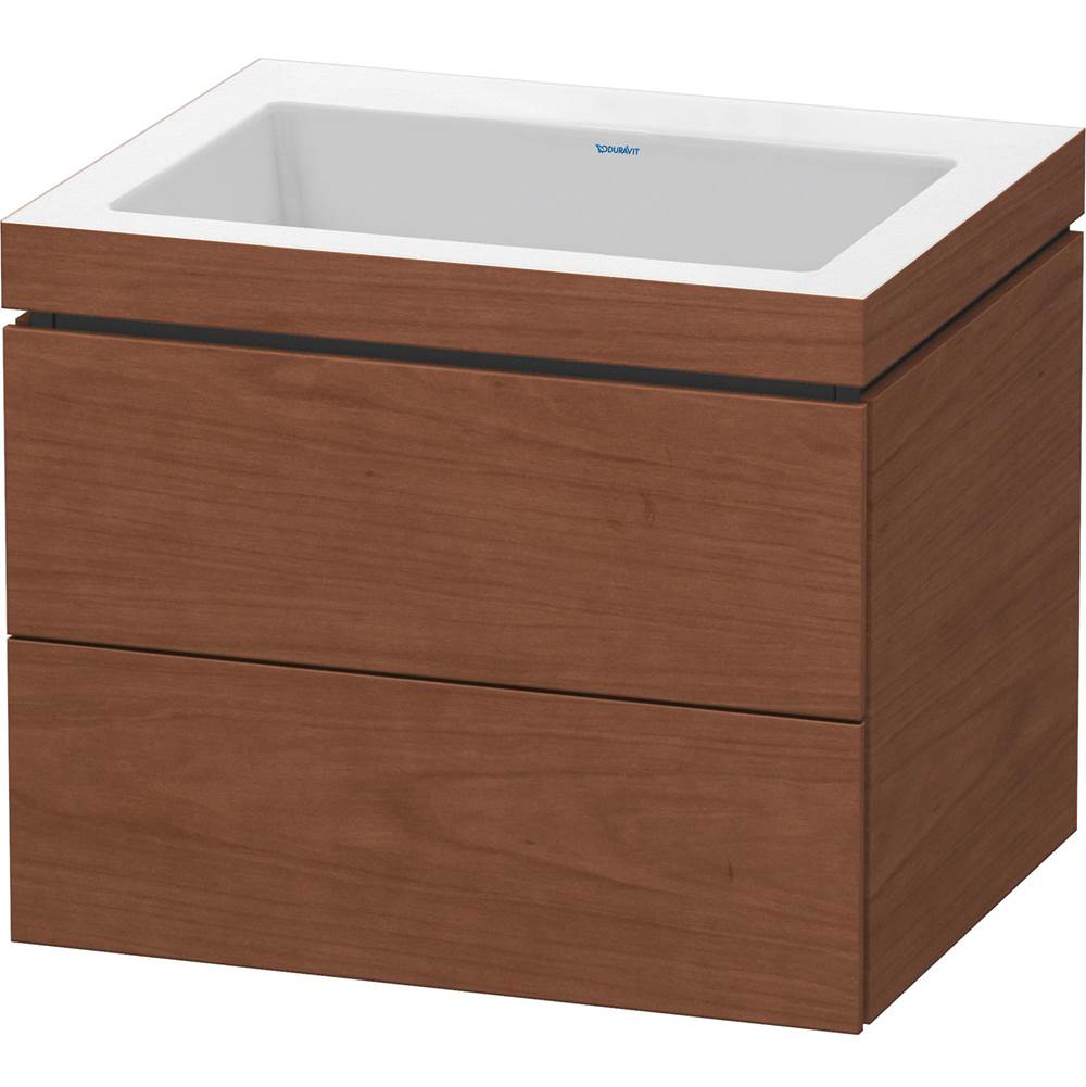 Duravit - L-Cube Two Drawer C-Bonded Wall-Mount Vanity Kit American Walnut - American Walnut