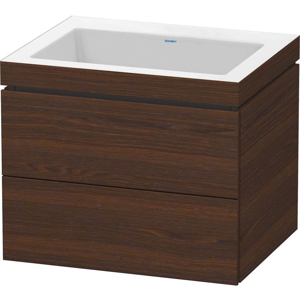 Duravit - L-Cube Two Drawer C-Bonded Wall-Mount Vanity Kit Walnut Brushed - Walnut Brushed