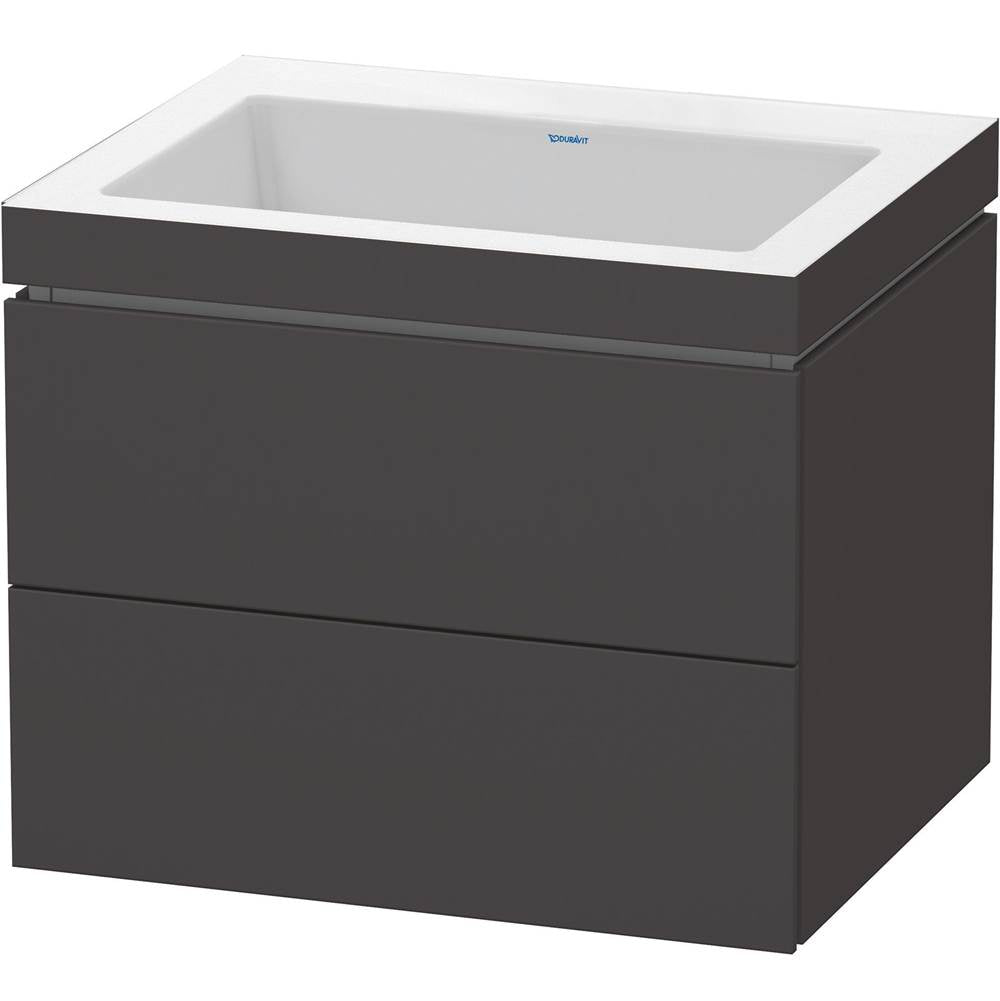 Duravit - L-Cube Two Drawer C-Bonded Wall-Mount Vanity Kit Graphite - Graphite Super Matte