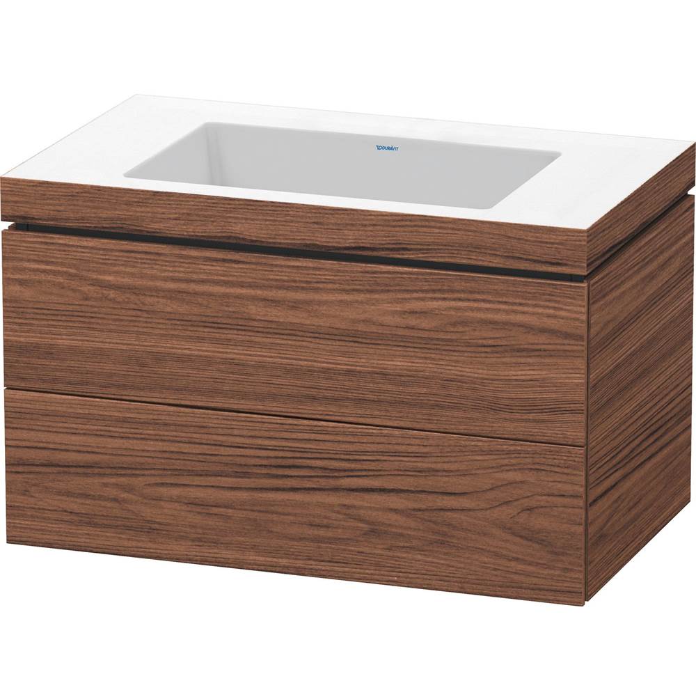 Duravit - L-Cube Two Drawer C-Bonded Wall-Mount Vanity Kit Walnut Dark - Walnut Dark