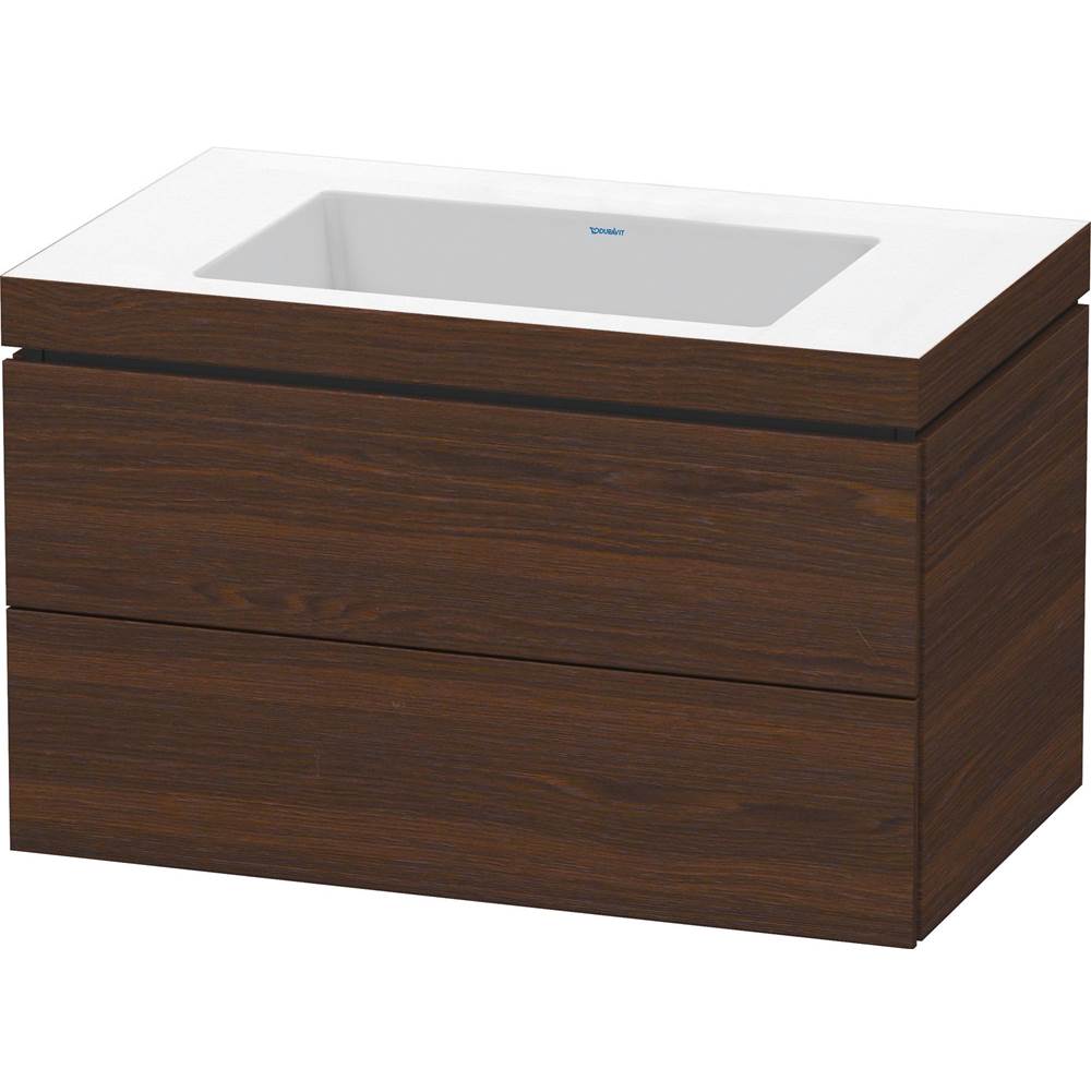 Duravit - L-Cube Two Drawer C-Bonded Wall-Mount Vanity Kit Walnut Brushed - Walnut Brushed