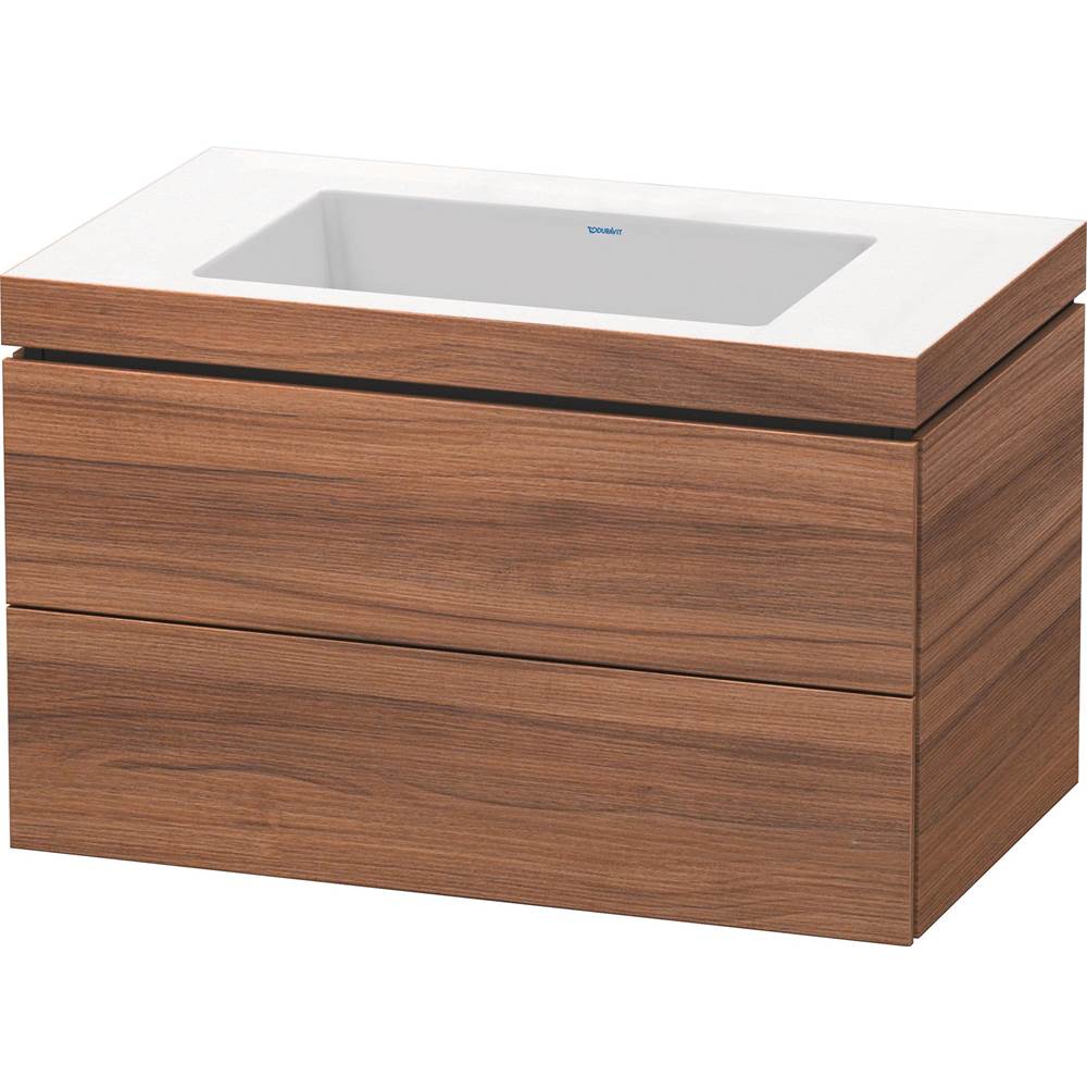 Duravit - L-Cube Two Drawer C-Bonded Wall-Mount Vanity Kit Walnut - Natural Walnut