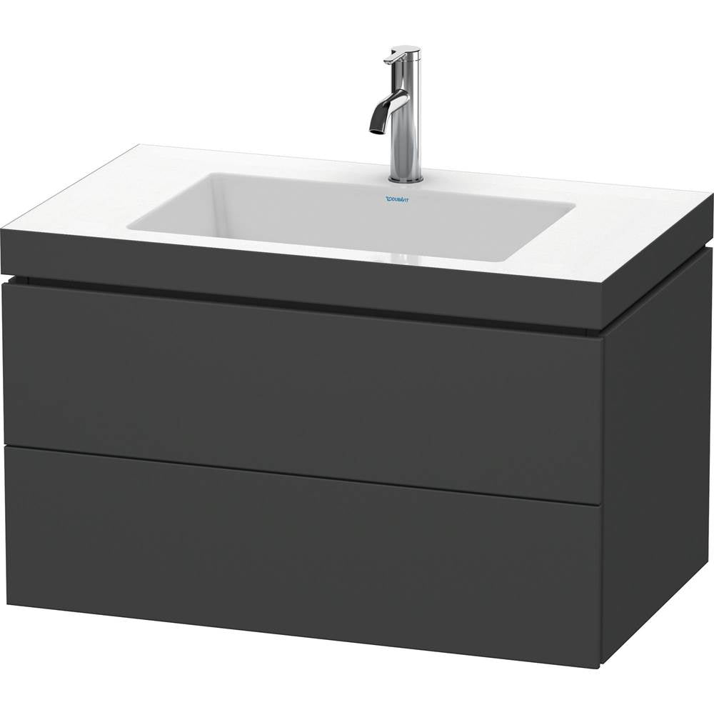 Duravit - L-Cube Two Drawer C-Bonded Wall-Mount Vanity Kit Graphite - Graphite Matte