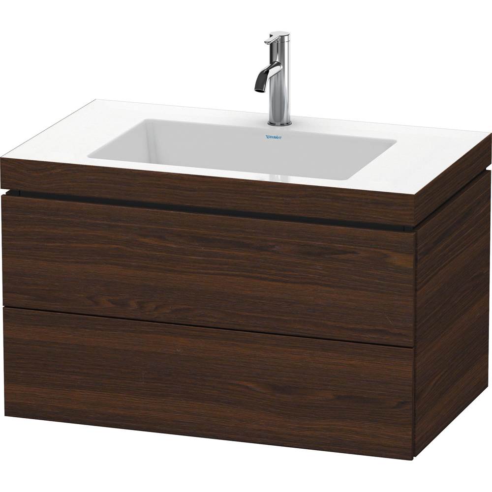 Duravit - L-Cube Two Drawer C-Bonded Wall-Mount Vanity Kit Walnut Brushed - Walnut Brushed