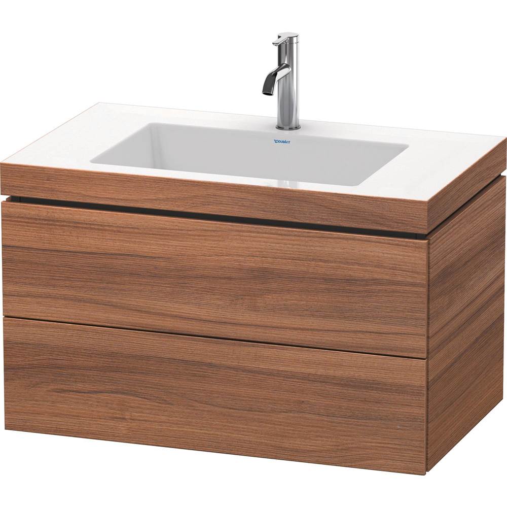 Duravit - L-Cube Two Drawer C-Bonded Wall-Mount Vanity Kit Walnut - Natural Walnut