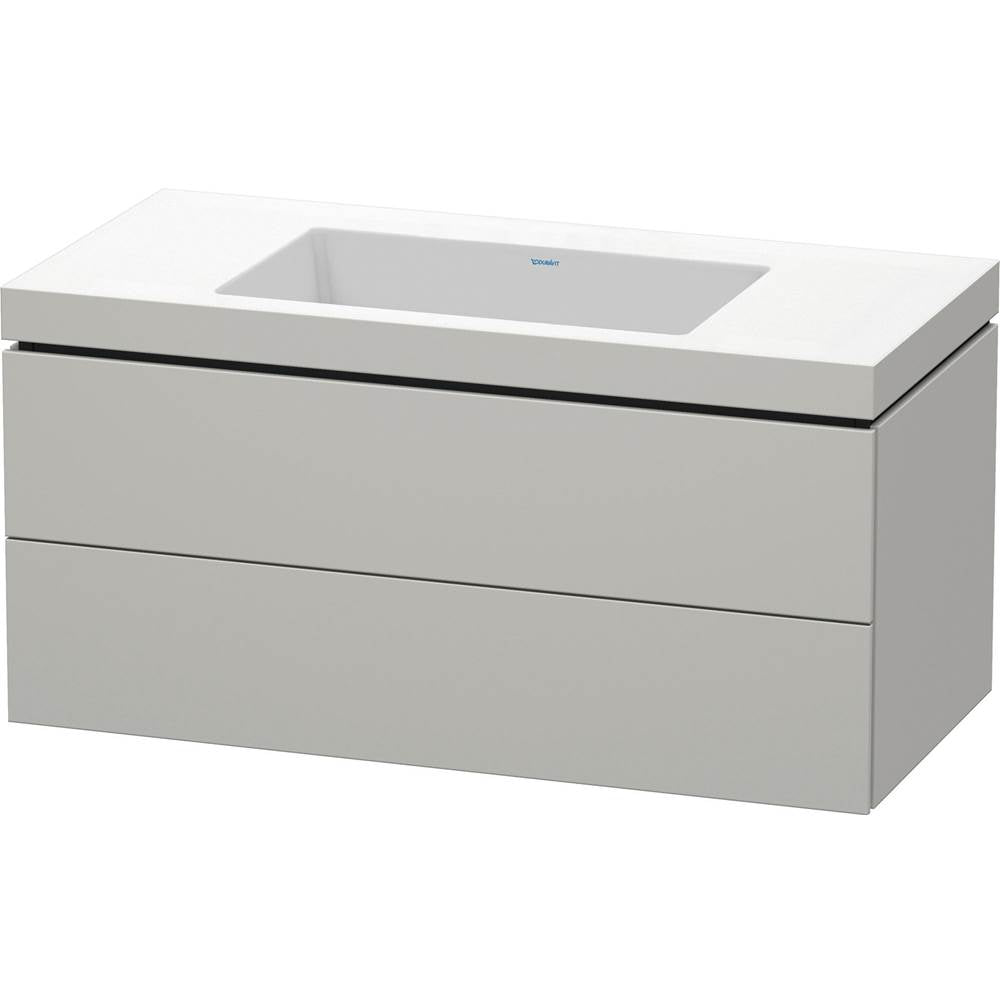 Duravit - L-Cube Two Drawer C-Bonded Wall-Mount Vanity Kit Concrete Gray - Concrete Gray Matte