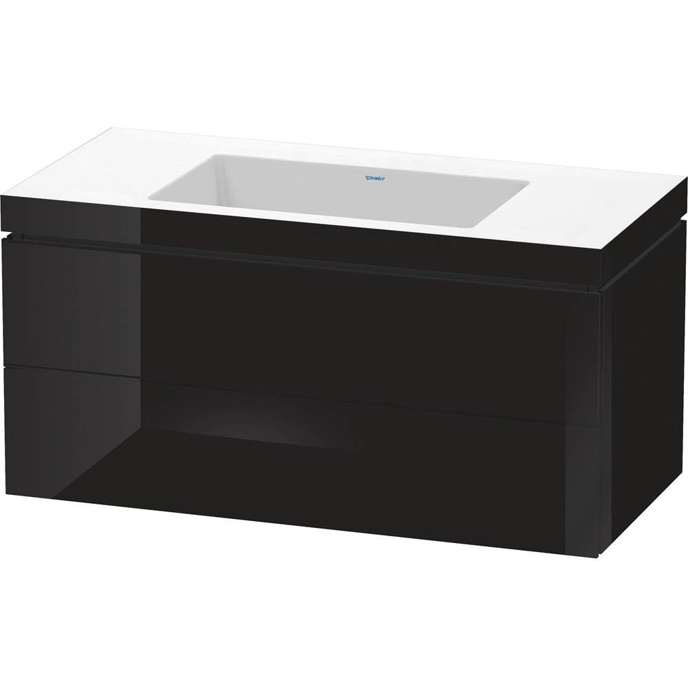 Duravit - L-Cube Two Drawer C-Bonded Wall-Mount Vanity Kit Black - Black High Gloss
