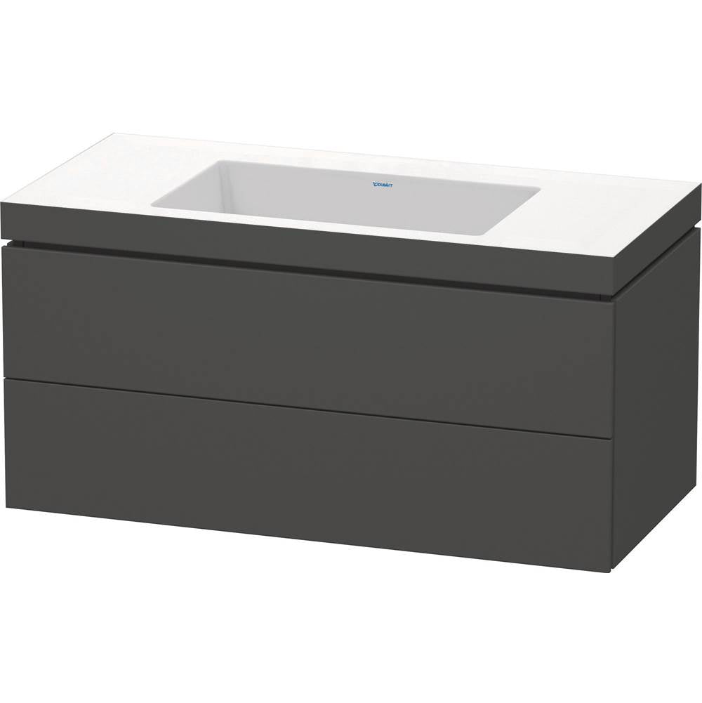 Duravit - L-Cube Two Drawer C-Bonded Wall-Mount Vanity Kit Graphite - Graphite Matte