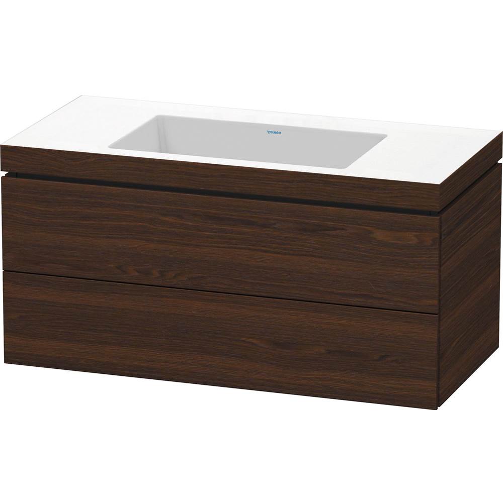 Duravit - L-Cube Two Drawer C-Bonded Wall-Mount Vanity Kit Walnut Brushed - Walnut Brushed