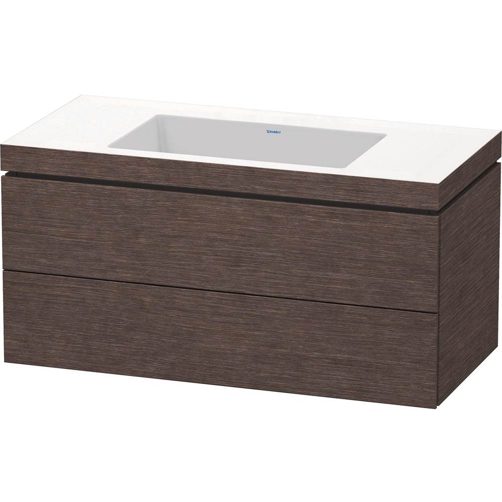 Duravit - L-Cube Two Drawer C-Bonded Wall-Mount Vanity Kit Dark Brushed Oak - Dark Brushed Oak