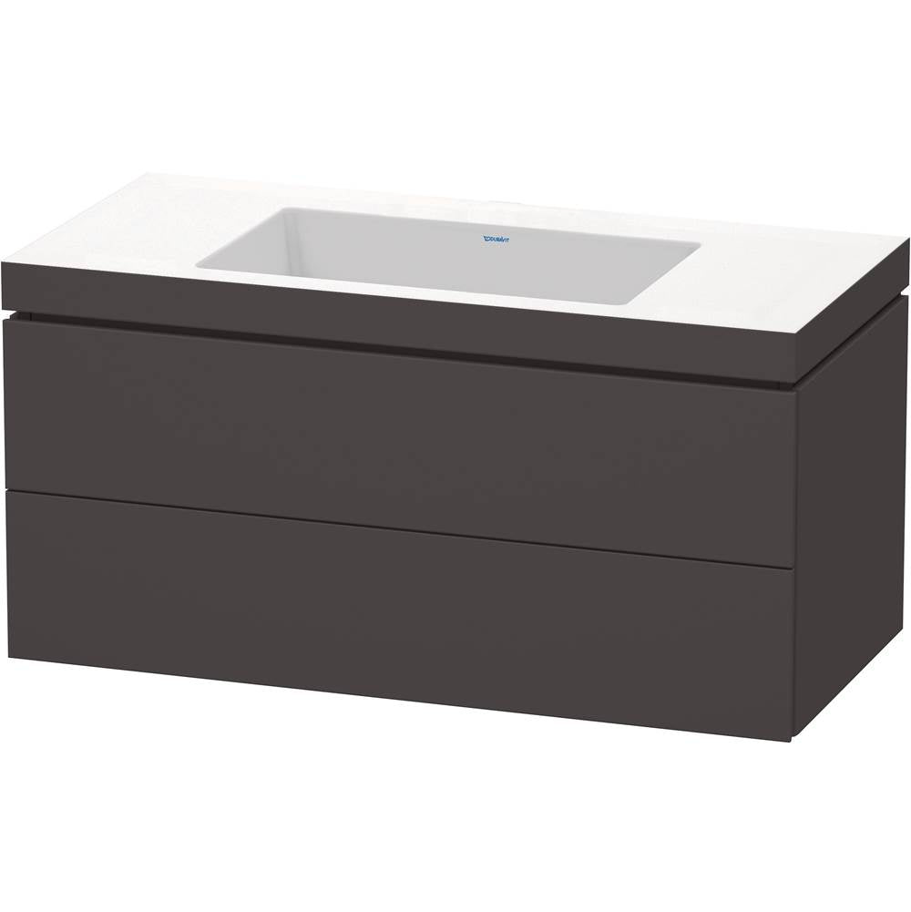 Duravit - L-Cube Two Drawer C-Bonded Wall-Mount Vanity Kit Graphite - Graphite Super Matte