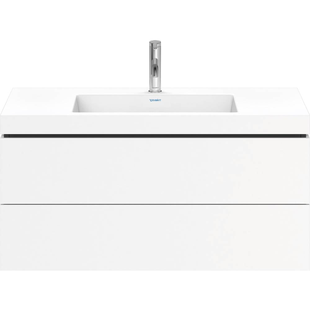 L-Cube Two Drawer C-Bonded Wall-Mount Vanity Kit Concrete Gray